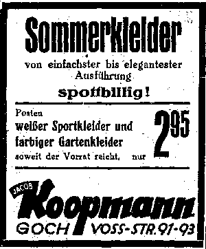 Anzeige des Kaufhauses Koopmann