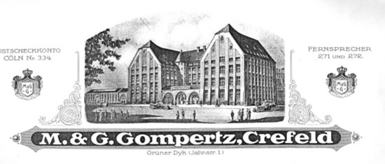 Mtzenfabrik der Familie Gompertz in Krefeld