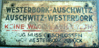 Schild - Westerbork - Auschwitz