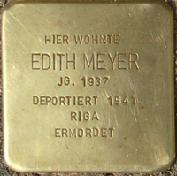 Edith Meyer Stolperstein